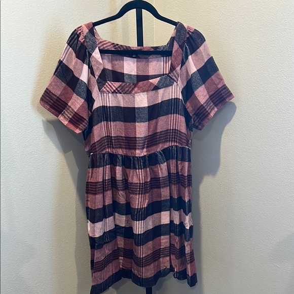 Madewell Pink and Black Plaid Dress NWOT - Picture 1 of 3